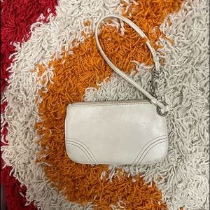 Coach White Leather Wristlet